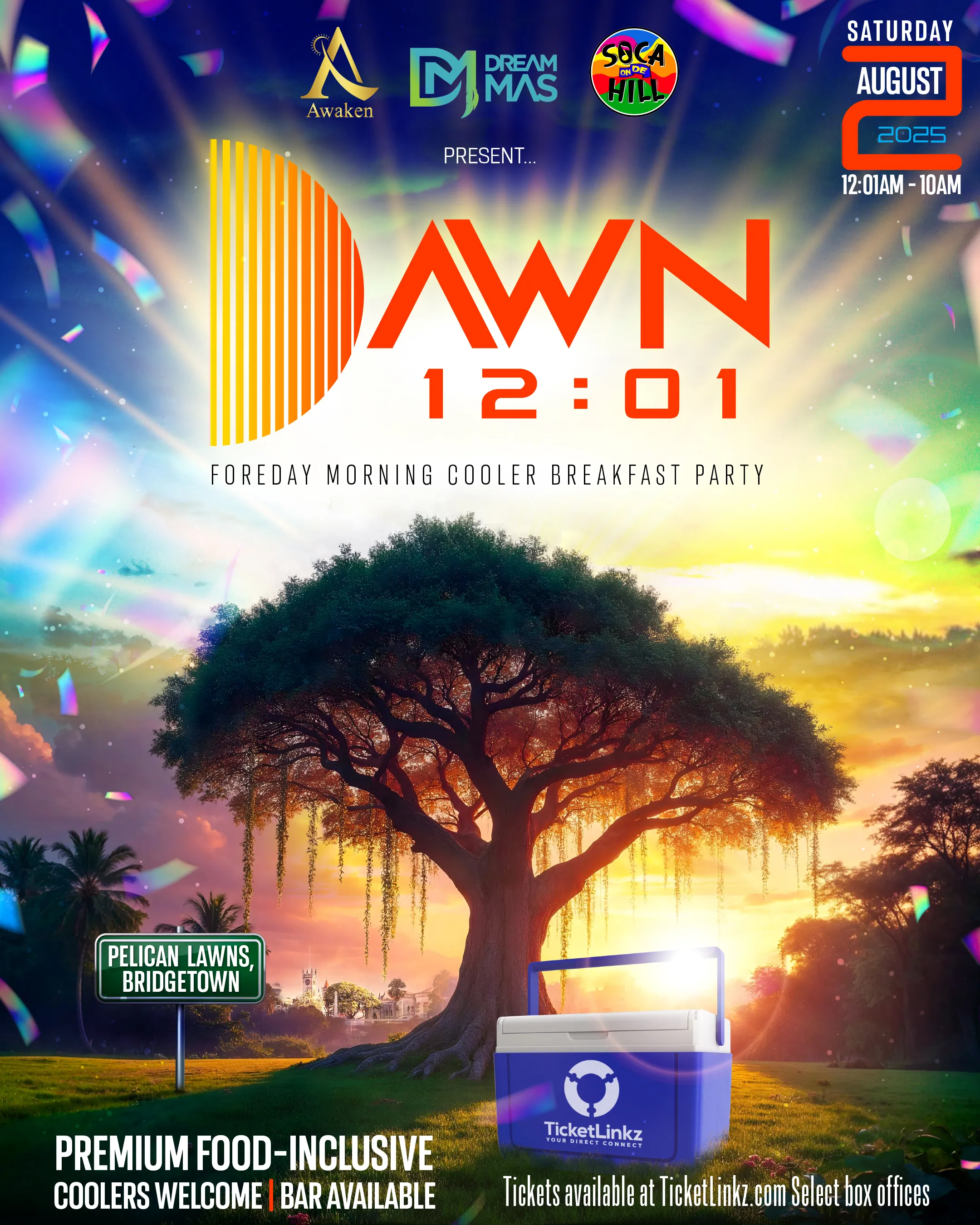 Dawn 12:01 Foreday Morning Cooler Breakfast Party