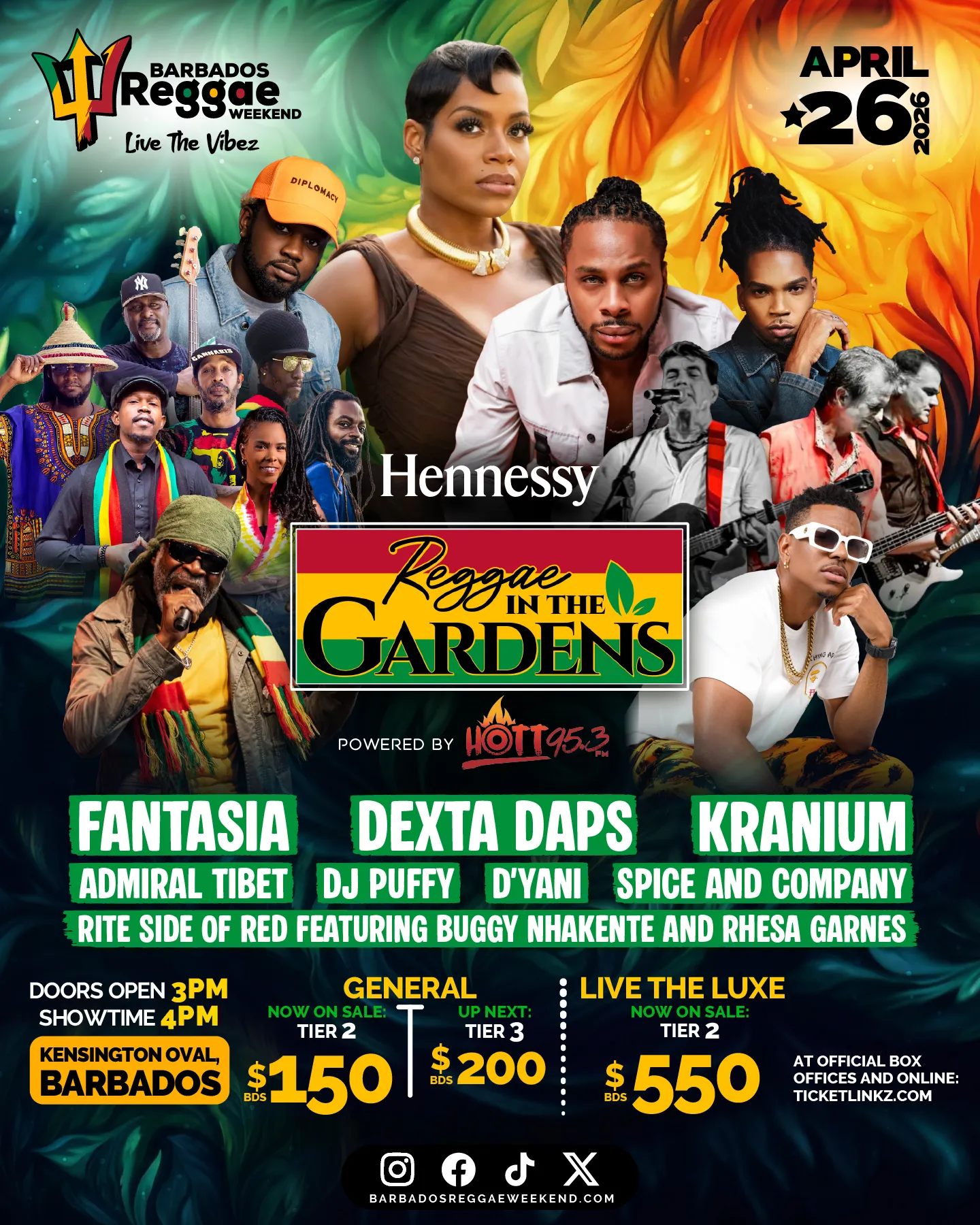 Barbados Reggae Weekend: Hennessy Reggae in the Gardens powered by HOTT 95.3 FM