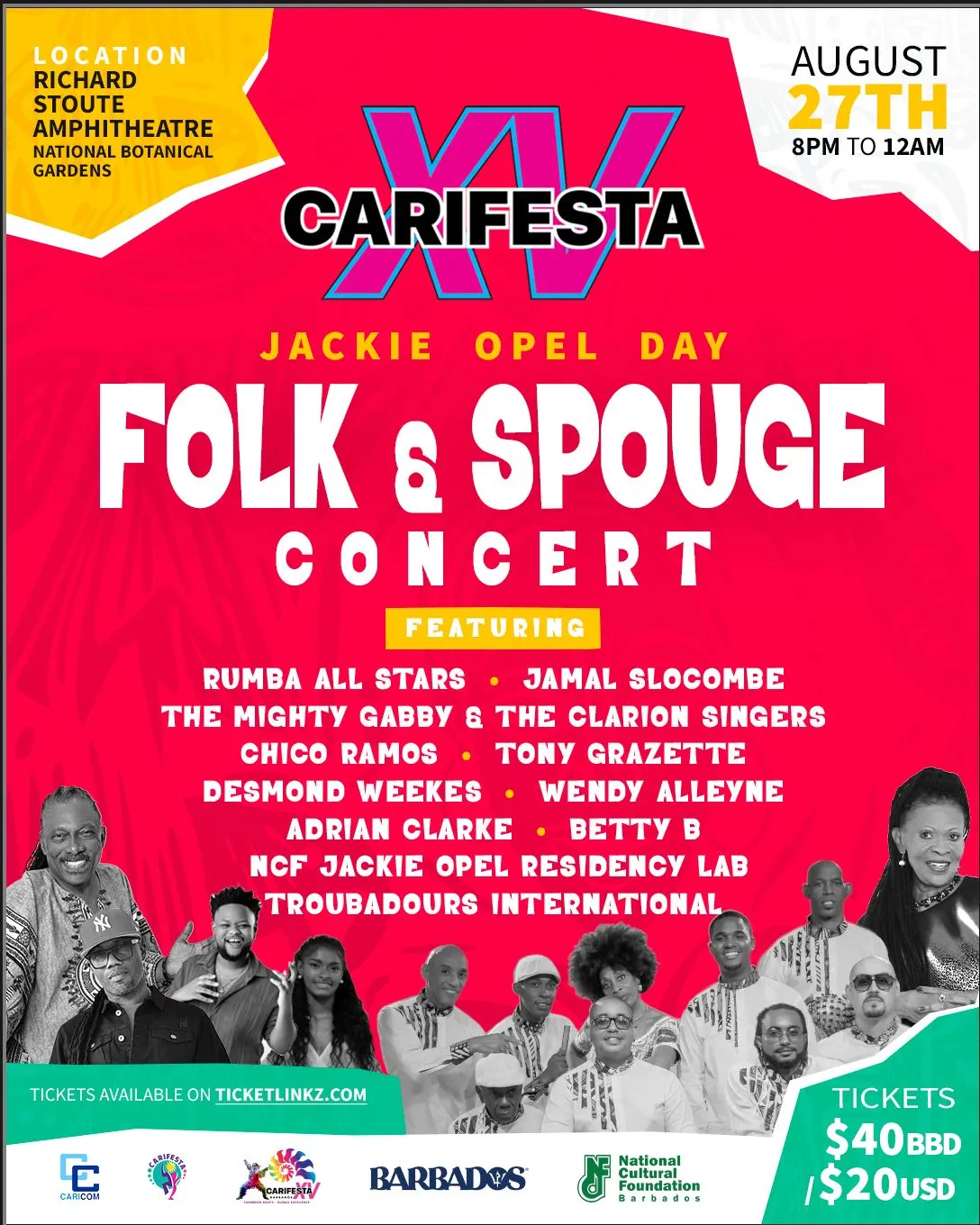 CARIFESTA XV - Jackie Opel Day - Spouge & Folk Concert