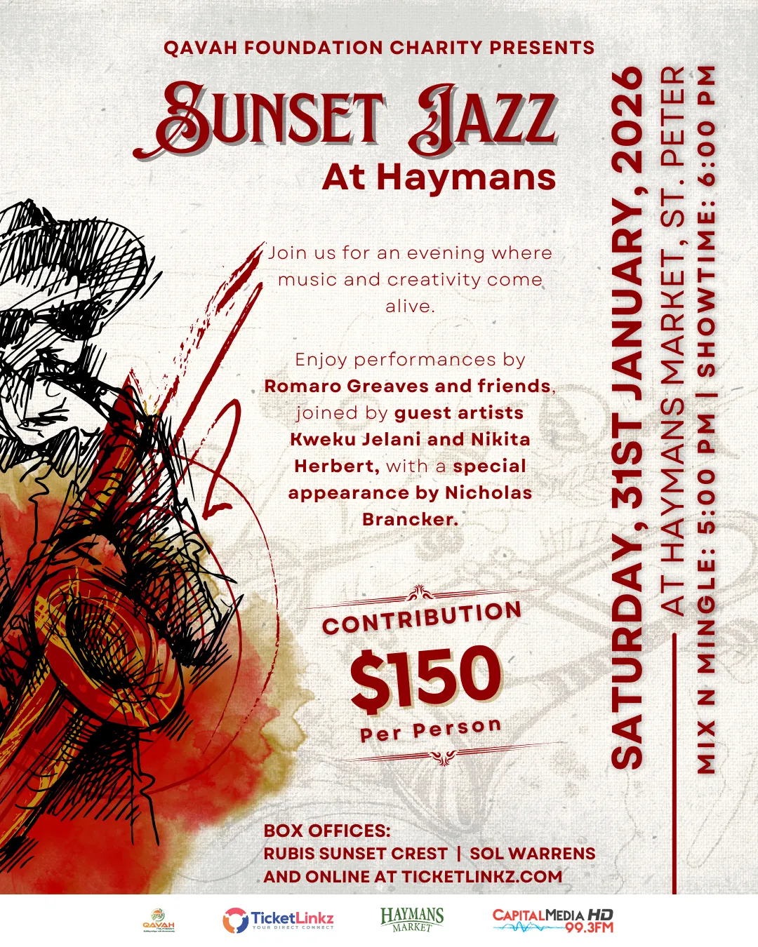 Qavah Foundation Charity presents Sunset Jazz at Haymans