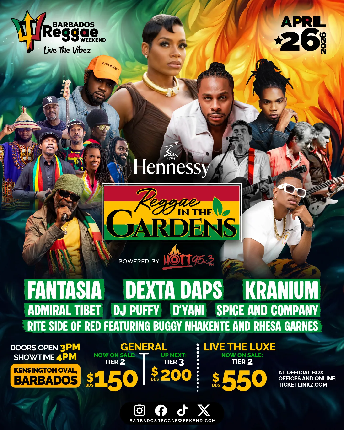 Barbados Reggae Weekend: Hennessy Reggae in the Gardens powered by HOTT 95.3 FM