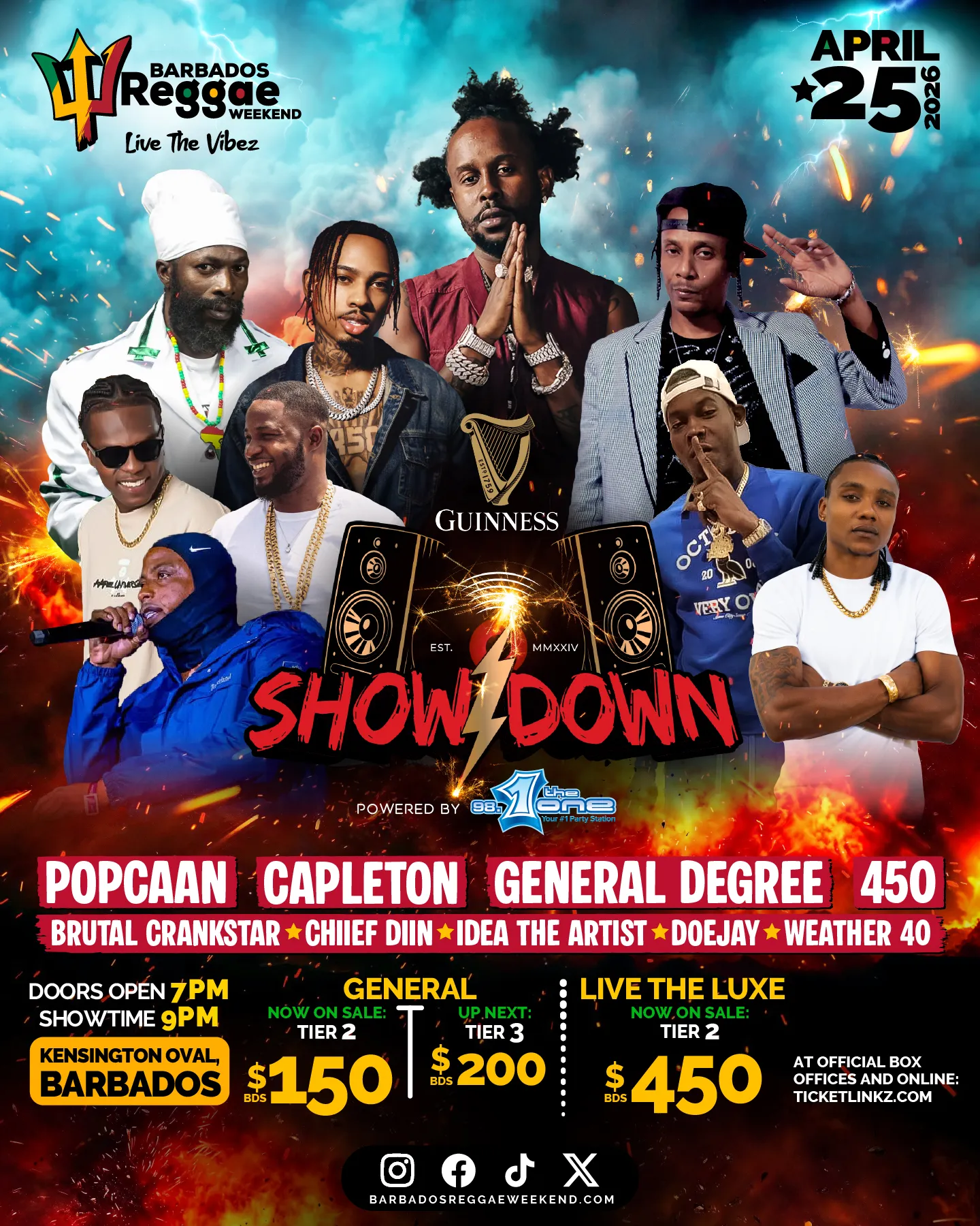 Barbados Reggae Weekend: Guinness Showdown powered by 98.1 The One