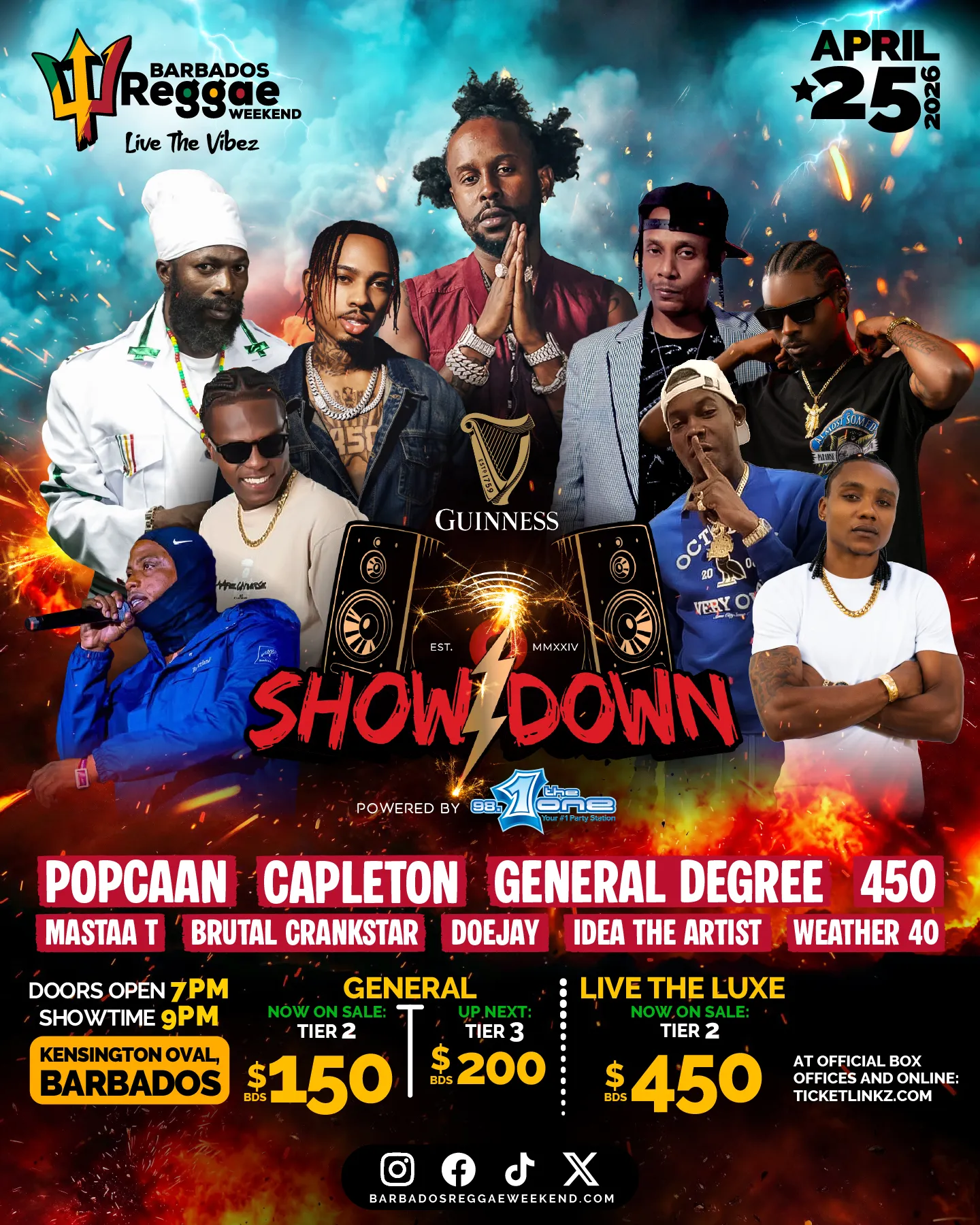 Barbados Reggae Weekend: Guinness Showdown powered by 98.1 The One