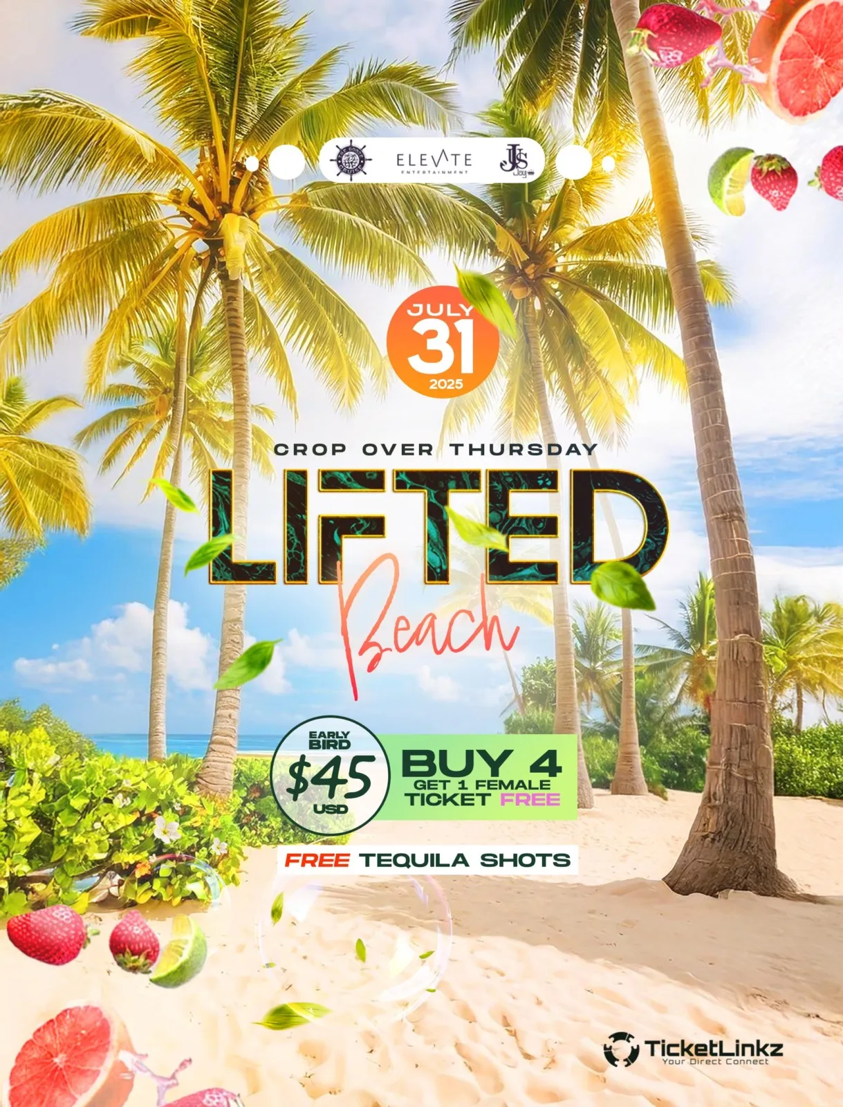 Elevate Events x Jus Jay x Booze Cruise: Lifted – Beach